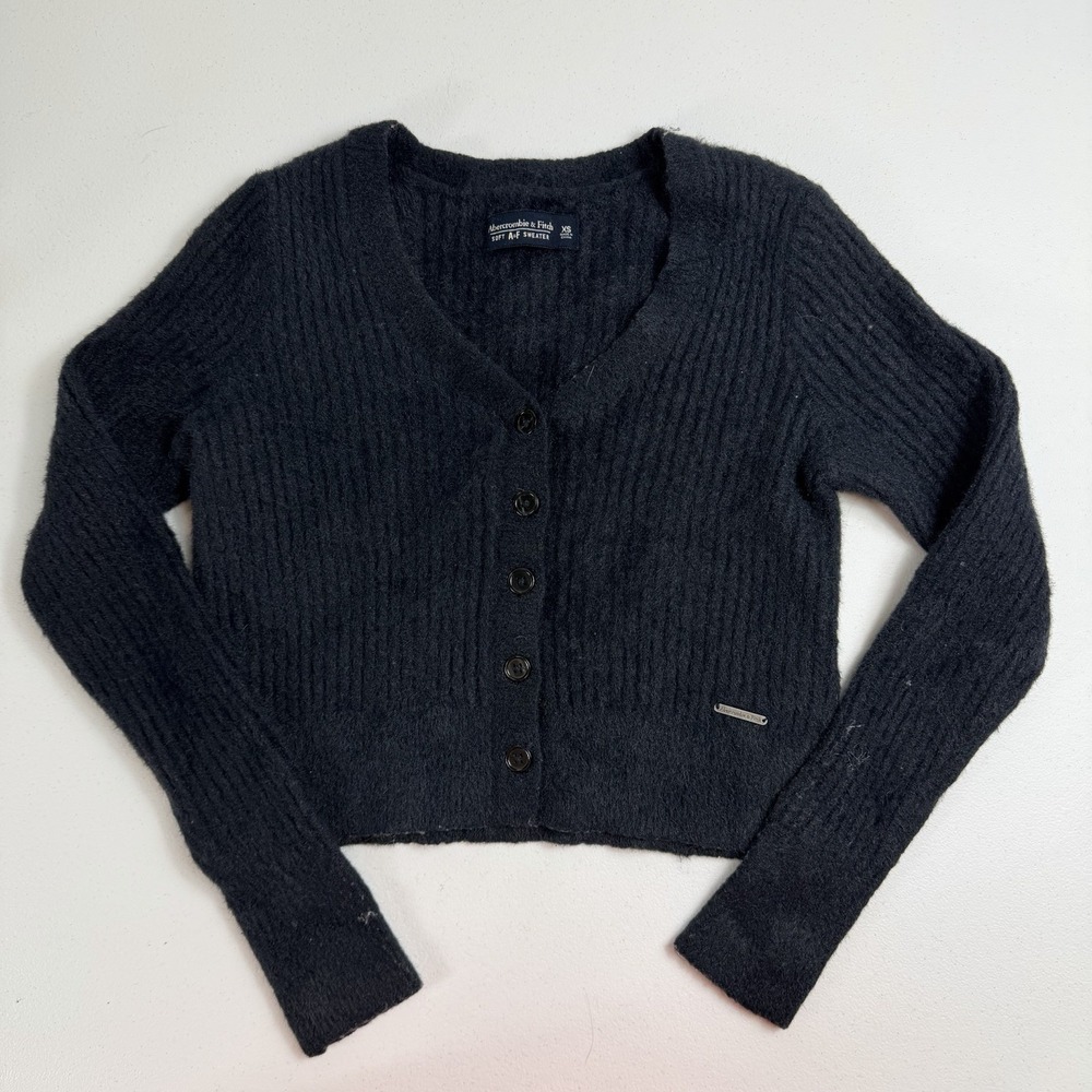 Abercrombie & Fitch Soft AF Collection Women's Black Cardigan Sweater Size XL